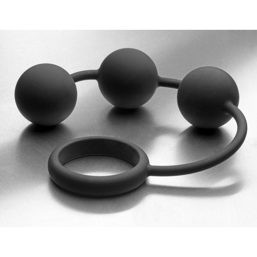 Анальные шарики Silicone Cock Ring with 3 Weighted Balls